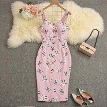 Load image into Gallery viewer, 2020 Newest Floral Print Spaghetti Strap Sexy Dress Women Summer Sleeveless Dresses  Bodycon Dress Backless Club Dress
